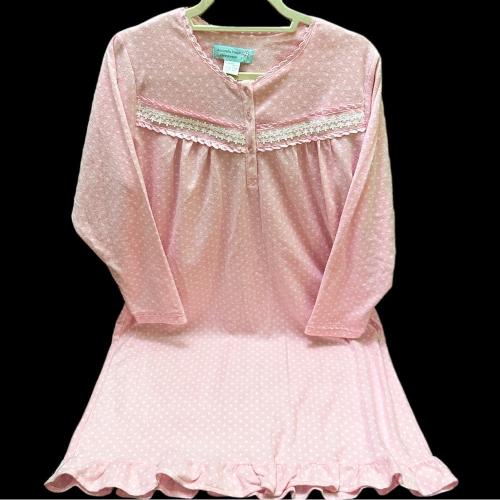 Amanda Paige Pink Polka Dot Nightgown size L
